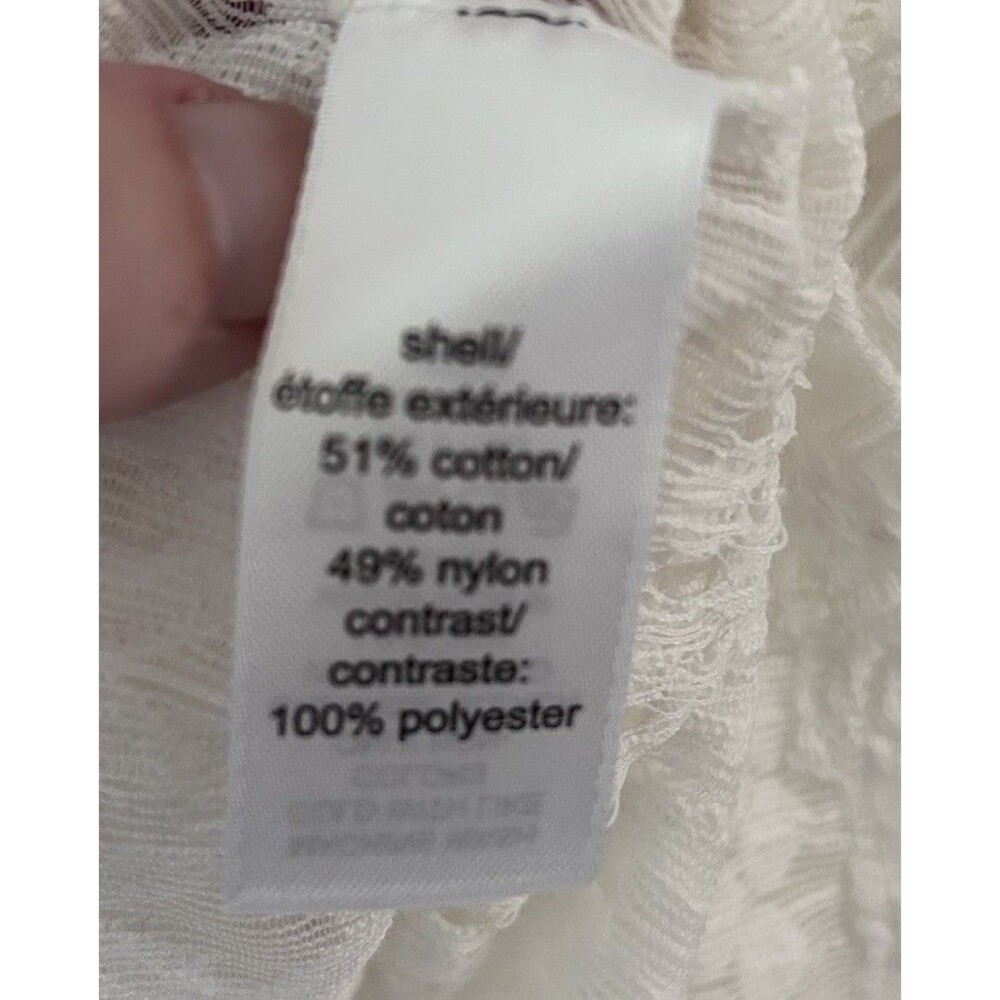 Maurices Cream Lace Boho Tank Top Medium Keyhole Neck Geometric Crochet - Picture 7 of 10